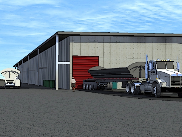Rendered image of proposed bulk storage facility